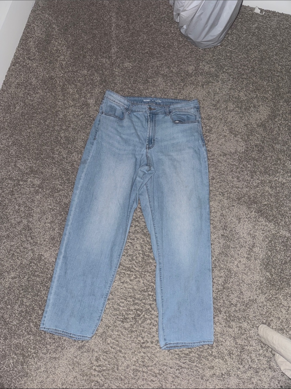 Light Blue Relaxed Straight Jeans